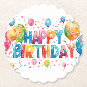 Happy Birthday Paper Coaster