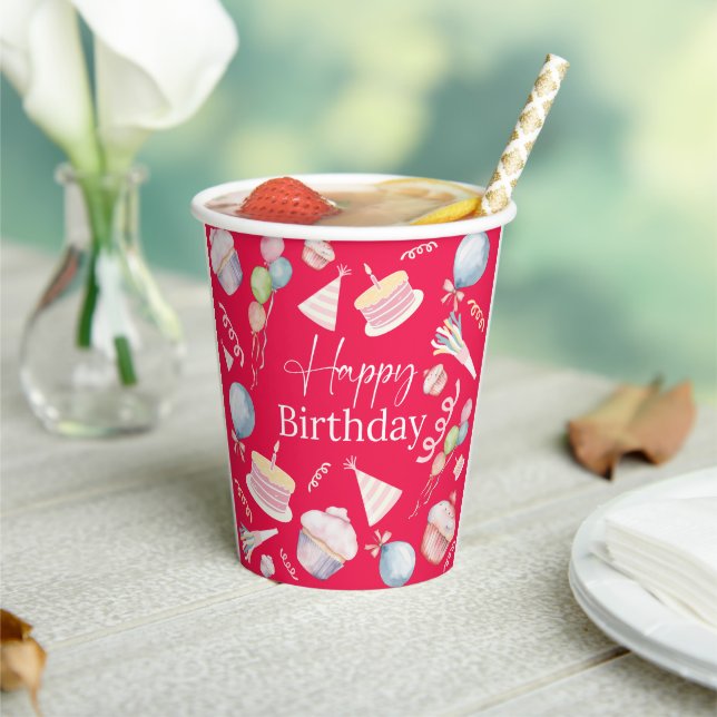 Happy Birthday Paper Cups (Insitu)
