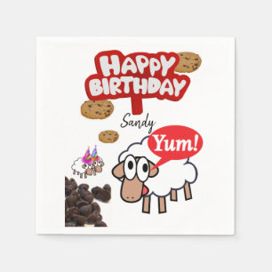 Happy Birthday Paper Napkins, Lamb Napkin