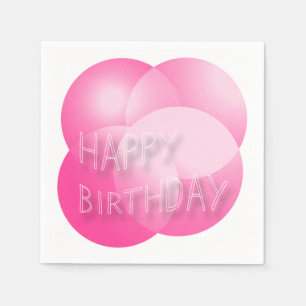 Happy Birthday Paper napkins Pink Bubbles