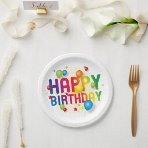 Happy Birthday Paper Plate