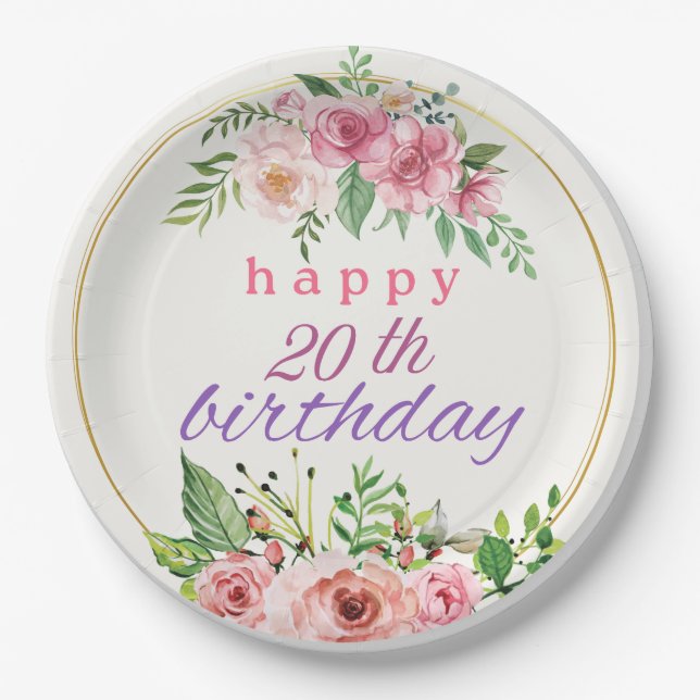 Happy birthday paper plate (Front)