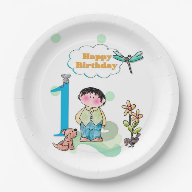 Happy Birthday Paper Plate (Front)