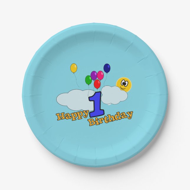 Happy Birthday Paper Plate (Front)