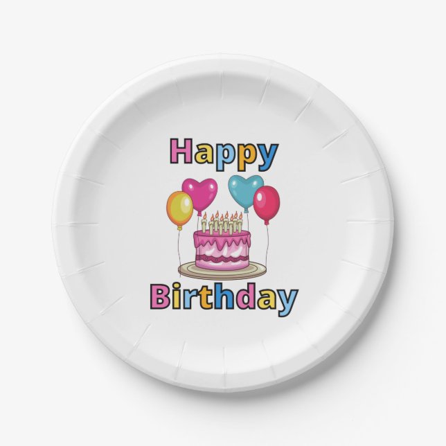 Happy Birthday Paper Plates (Front)