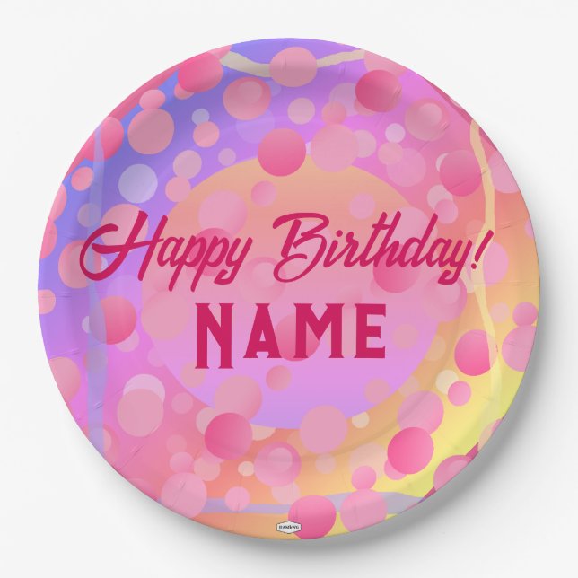 Happy Birthday Paper Plates HAMbyWG (Front)