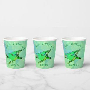 Happy Birthday parrot  Paper Cups