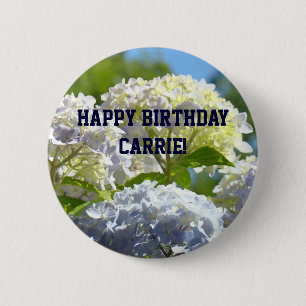 Happy Birthday! party buttons Hydrangea Flowers