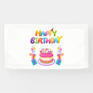 Happy Birthday Party Confetti 1.6x3 Vinyl Banner