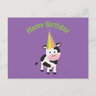 Happy Birthday! Party Cow Postcard