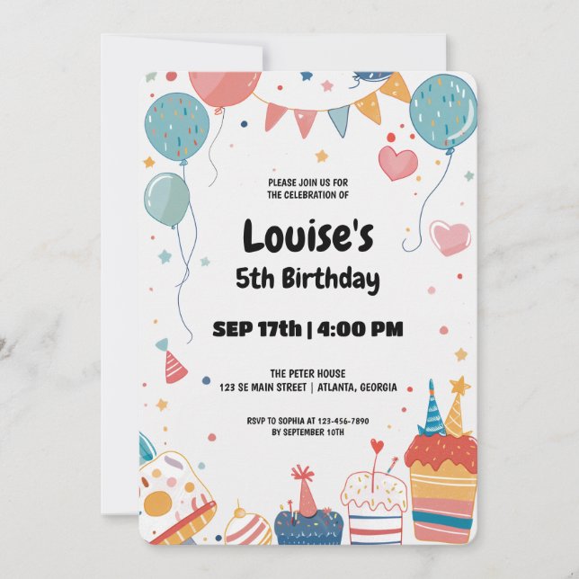 Happy Birthday Party Invitation (Front)
