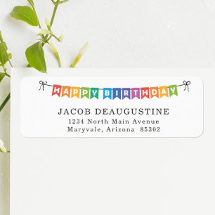 Happy Birthday Party Invitations Return Address