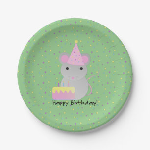 Happy Birthday Party Mouse Paper Plate