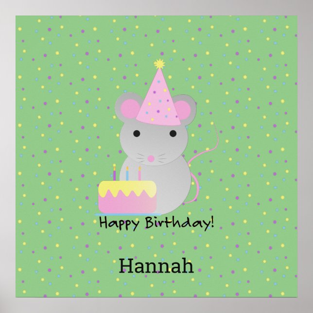 Happy Birthday Party Mouse  Poster (Front)