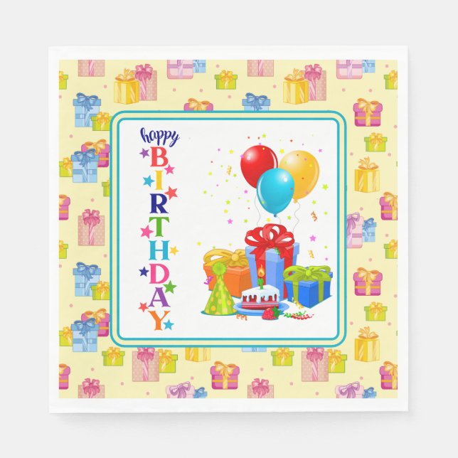 Happy Birthday  Party Napkin (Front)