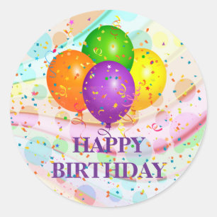 Happy Birthday, party on... Classic Round Sticker