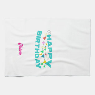 Happy birthday party  tea towel