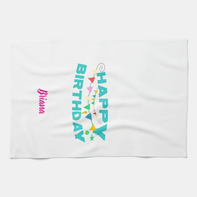 Happy birthday party tea towel (Horizontal)