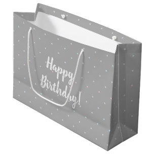 Happy Birthday Pastel Dot Pattern Gift Bag