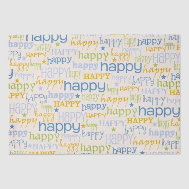 Happy Birthday Pattern Tissue Paper (Front)
