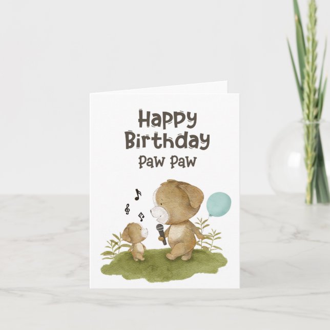 Happy Birthday Paw Paw - Pet Lover - Pet Birthday Card (Front)