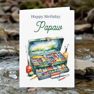 Happy Birthday Pawpaw   Fishing Tackle Box Card