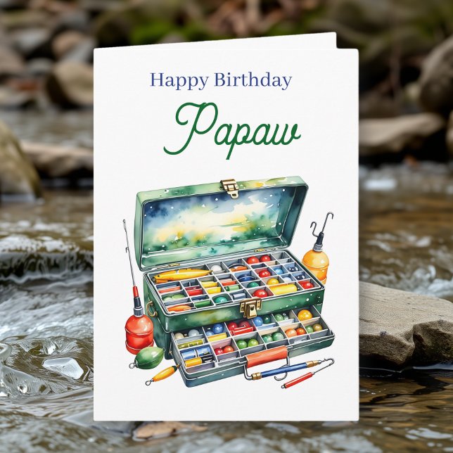 Happy Birthday Pawpaw | Fishing Tackle Box Card (Creator Uploaded)
