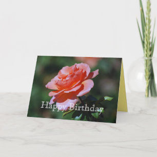 Happy Birthday Peach Rose Card