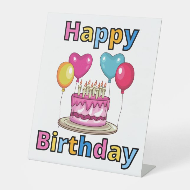 Happy Birthday Pedestal Sign (Front)