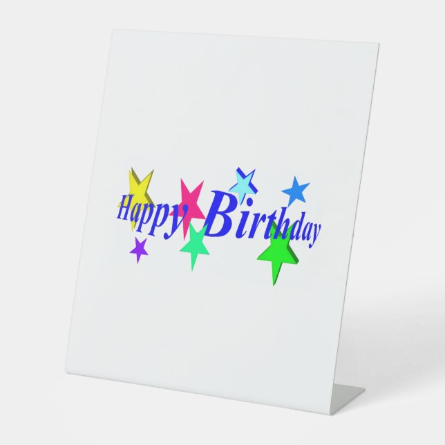 Happy Birthday Pedestal Sign (Front)