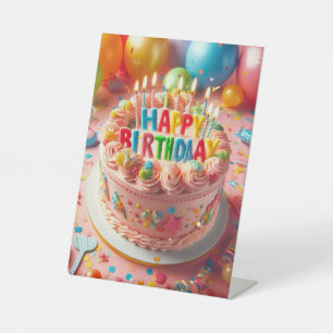 Happy Birthday Pedestal Sign