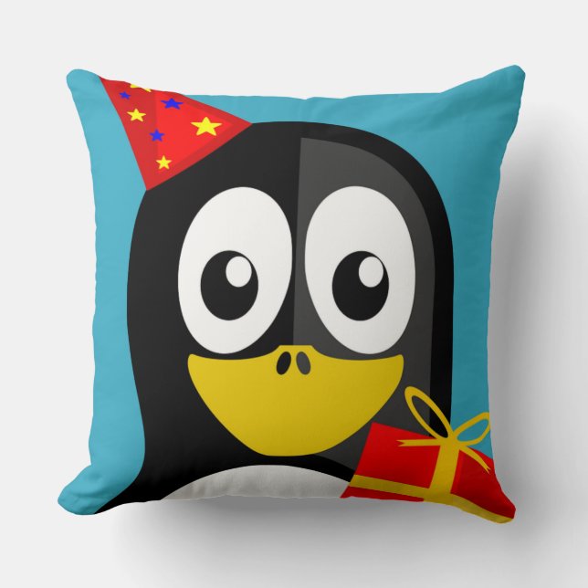 "HAPPY BIRTHDAY" PENGUIN CUSHION (Front)