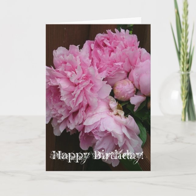 Happy Birthday Peony Card (Front)