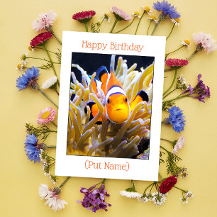 Happy Birthday Personalise Clown Fish Card