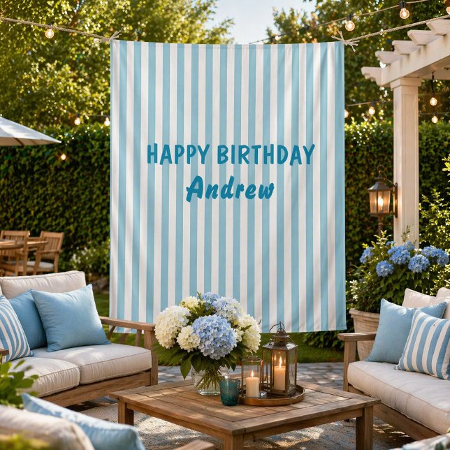 Happy Birthday Personalised Banner Wall Tapestry (Creator Uploaded)
