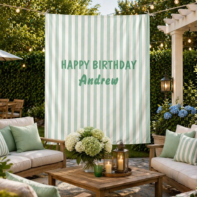 Happy Birthday Personalised Banner Wall Tapestry (Creator Uploaded)