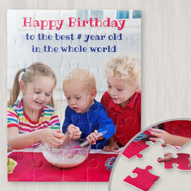 Happy Birthday Personalised Kids Photo Jigsaw Puzzle (Creator Uploaded)
