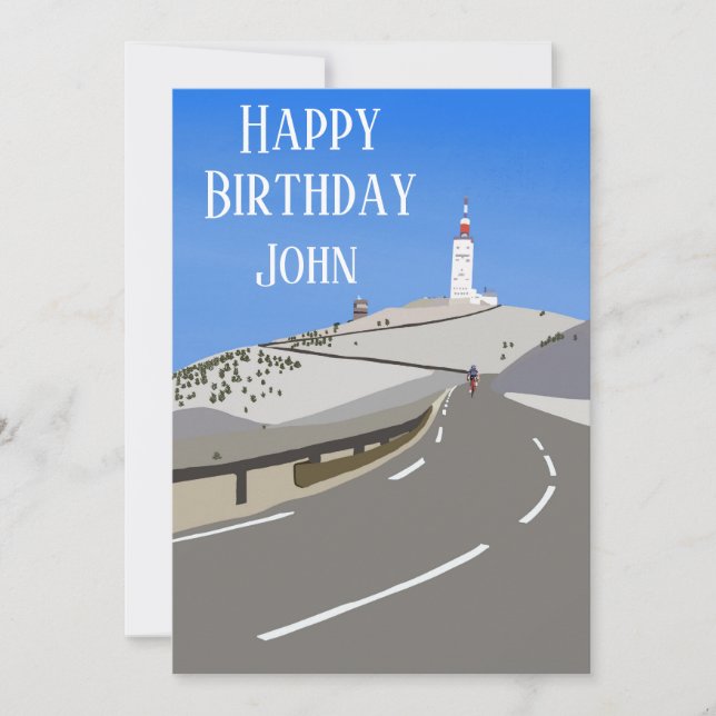 Happy birthday personalised mont ventoux holiday card (Front)