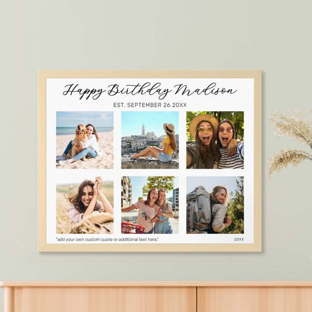 Happy Birthday Personalised Photo Collage Poster (Creator Uploaded)