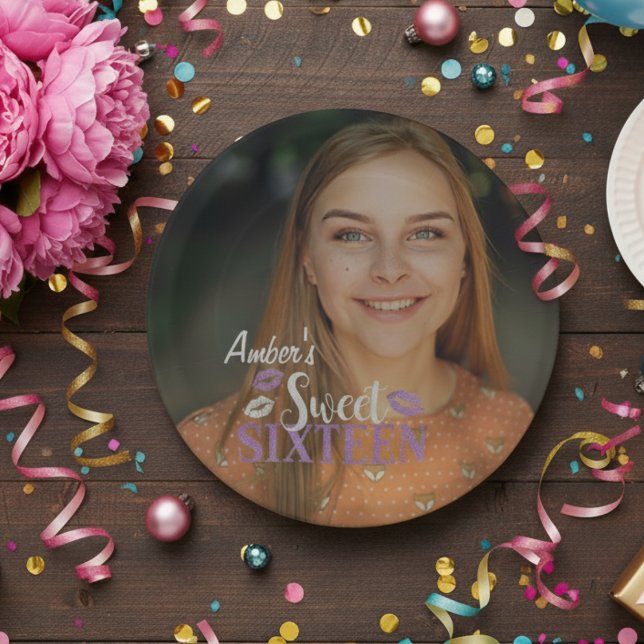 Happy Birthday Personalised Photo Paper Plate (Happy Birthday Personalized Photo Paper Plate)