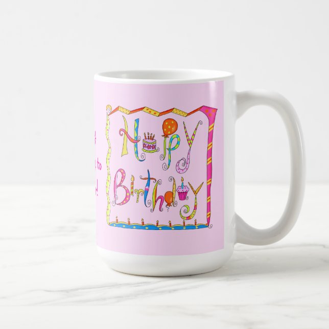 Happy Birthday Personalised Pink Mug (Right)