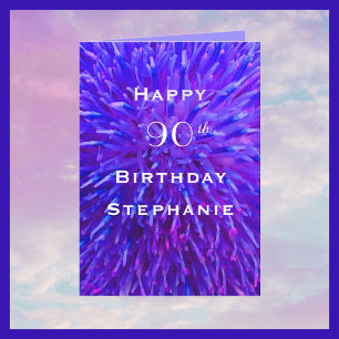Happy Birthday, Personalised, Purple Abstract Card