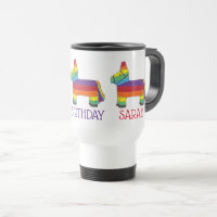 Happy Birthday Personalised Rainbow Donkey Piñata