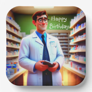 Happy Birthday Pharmacist Paper Plate