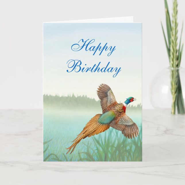 Happy Birthday Pheasant Card (Front)