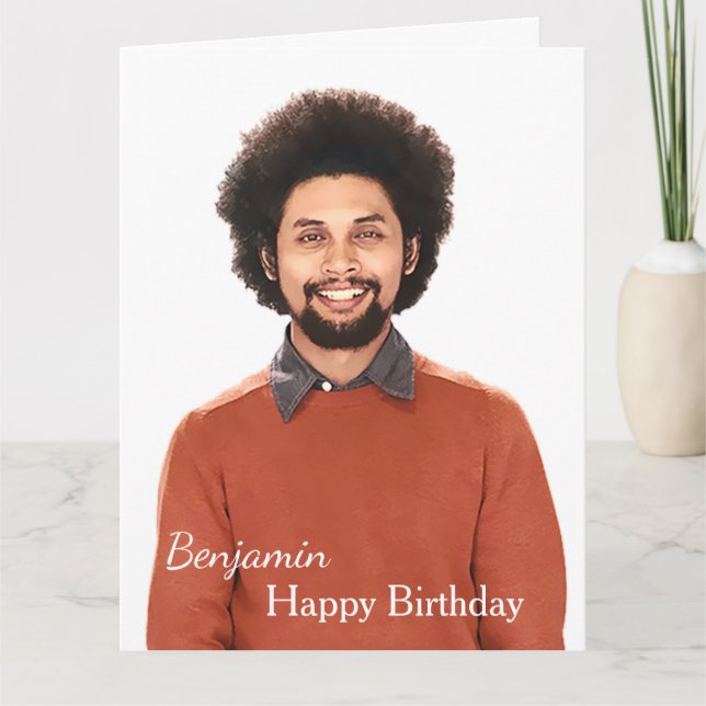 Happy Birthday Photo Big 8.5" x 11" Personalise Card (Front)