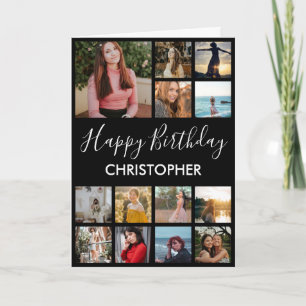 Happy Birthday Photo Collage 13 Photos for Any Age Card