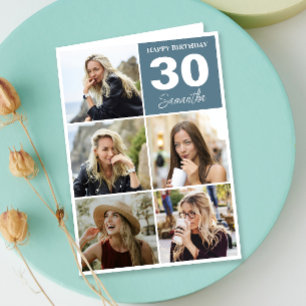 Happy Birthday Photo   Collage Any Age Card