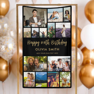 Happy Birthday Photo Collage Party Banner