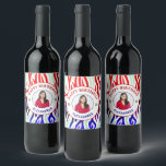 Happy Birthday Photo Colourful Stripes Personalise Wine Label<br><div class="desc">Happy Birthday Photo Colourful Stripes Personalise Wine Label is great to help you celebrate. Personalise it with your photo,  name and age.</div>